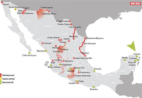 Cancun safe map
